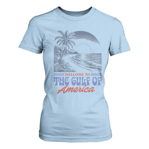 Welcome To America's Gulf T Shirt For Women Retro Vintage Beach TS02 Light Blue Print Your Wear