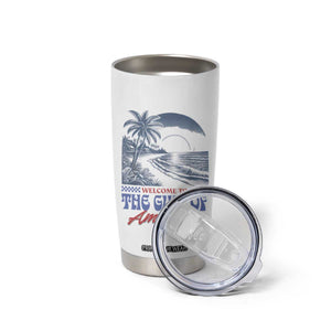 Welcome To America's Gulf Tumbler Cup Retro Vintage Beach TS02 Print Your Wear