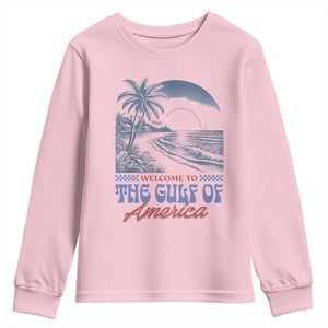 Welcome To America's Gulf Youth Sweatshirt Retro Vintage Beach TS02 Light Pink Print Your Wear