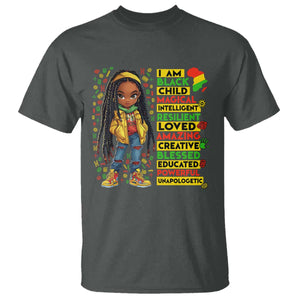 I Am Black Child T Shirt Locd Girl African American Pride Black History Month TS02 Dark Heather Print Your Wear