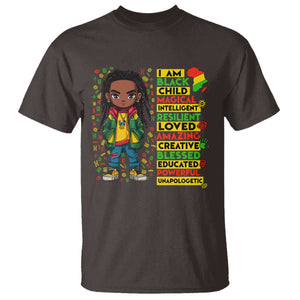 I Am Black Child T Shirt Locd Boy African American Pride Black History Month TS02 Dark Chocolate Print Your Wear