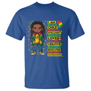 I Am Black Child T Shirt Locd Boy African American Pride Black History Month TS02 Royal Blue Print Your Wear