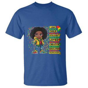 I Am Black Child T Shirt Afro Girl African American Pride Black History Month TS02 Royal Blue Print Your Wear