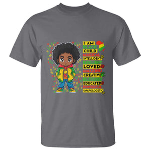 I Am Black Child T Shirt Afro Boy African American Pride Black History Month TS02 Charcoal Print Your Wear