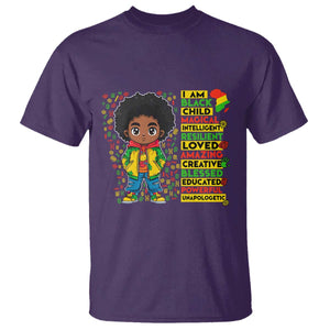 I Am Black Child T Shirt Afro Boy African American Pride Black History Month TS02 Purple Print Your Wear