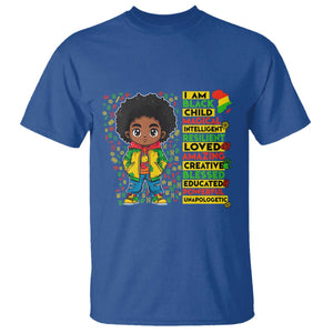 I Am Black Child T Shirt Afro Boy African American Pride Black History Month TS02 Royal Blue Print Your Wear