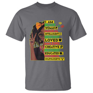 I Am Black Woman T Shirt Locd African American Pride Black History Month TS02 Charcoal Print Your Wear
