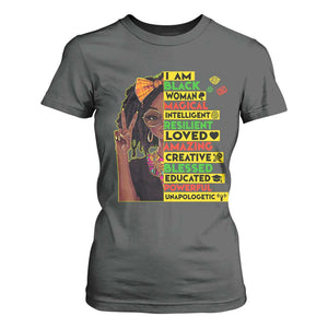 I Am Black Woman T Shirt For Women Locd African American Pride Black History Month TS02 Dark Heather Print Your Wear