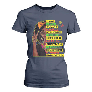 I Am Black Woman T Shirt For Women Locd African American Pride Black History Month TS02 Navy Print Your Wear