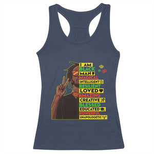 I Am Black Man Racerback Tank Top Cool Locd African American Pride Black History Month TS02 Navy Print Your Wear