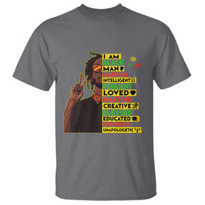 I Am Black Man T Shirt Cool Locd African American Pride Black History Month TS02 Charcoal Print Your Wear