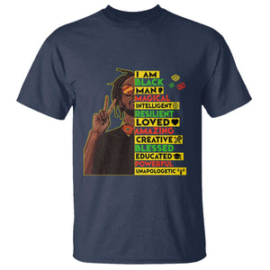 I Am Black Man T Shirt Cool Locd African American Pride Black History Month TS02 Navy Print Your Wear