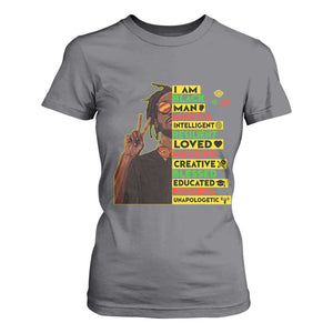 I Am Black Man T Shirt For Women Cool Locd African American Pride Black History Month TS02 Charcoal Print Your Wear