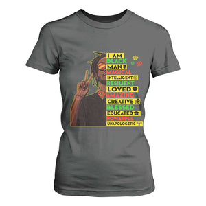 I Am Black Man T Shirt For Women Cool Locd African American Pride Black History Month TS02 Dark Heather Print Your Wear