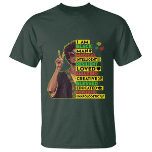 I Am Black Woman T Shirt Afro African American Pride Black History Month TS02 Dark Forest Green Print Your Wear