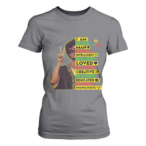 I Am Black Woman T Shirt For Women Afro African American Pride Black History Month TS02 Charcoal Print Your Wear