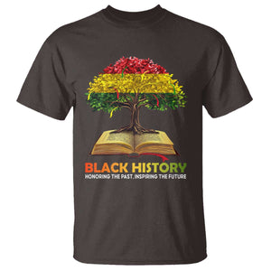 Black History Month T Shirt Honoring The Past Inspiring The Future African American Roots Pride TS02 Dark Chocolate Print Your Wear