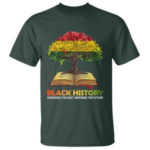 Black History Month T Shirt Honoring The Past Inspiring The Future African American Roots Pride TS02 Dark Forest Green Print Your Wear