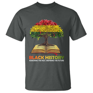 Black History Month T Shirt Honoring The Past Inspiring The Future African American Roots Pride TS02 Dark Heather Print Your Wear
