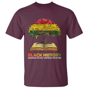 Black History Month T Shirt Honoring The Past Inspiring The Future African American Roots Pride TS02 Maroon Print Your Wear