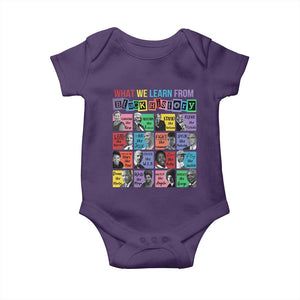 What We Learn From Black History Baby Onesie Black Civil Rights Leaders TS02 Purple Print Your Wear
