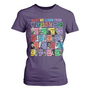 What We Learn From Black History T Shirt For Women Black Civil Rights Leaders TS02 Purple Print Your Wear