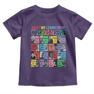 What We Learn From Black History Toddler T Shirt Black Civil Rights Leaders TS02 Purple Print Your Wear