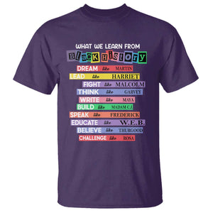 What We Learn From Black History T Shirt Celebration African American Roots Pride TS02 Purple Print Your Wear