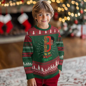 Black History Month Boy Knit Sweatshirt B Is For Brilliant HBCU Education TS02 Christmas Print Your Wear