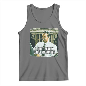 Funny JD Vance Interview Meme Tank Top I Don't Really Care Margaret TS02 Black Heather Print Your Wear