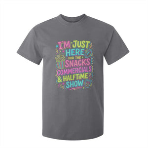 I'm Just Here for The Snacks Commercials Halftime Show T Shirt For Kid Funny Game Day Neon Style TS02 Charcoal Print Your Wear
