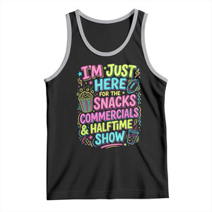 I'm Just Here for The Snacks Commercials Halftime Show Tank Top Funny Game Day Neon Style TS02 Black Athletic Heather Print Your Wear