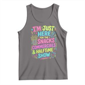 I'm Just Here for The Snacks Commercials Halftime Show Tank Top Funny Game Day Neon Style TS02 Deep Heather Print Your Wear