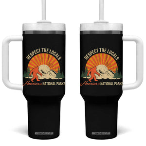 Respect The Locals Tumbler With Handle America's National Parks Vintage Bigfoot TS02 One Size: 40 oz Black Print Your Wear