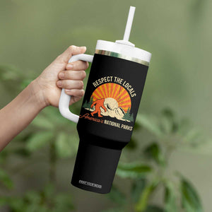 Respect The Locals Tumbler With Handle America's National Parks Vintage Bigfoot TS02 Print Your Wear
