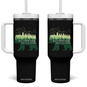 Protect Our Parks National Park Tumbler With Handle Bear Hiking Nature TS02 One Size: 40 oz Black Print Your Wear