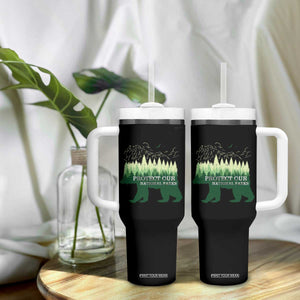 Protect Our Parks National Park Tumbler With Handle Bear Hiking Nature TS02 Print Your Wear