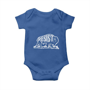 Protect Our National Parks Baby Onesie Bison Wildlife Resist TS02 Royal Blue Print Your Wear