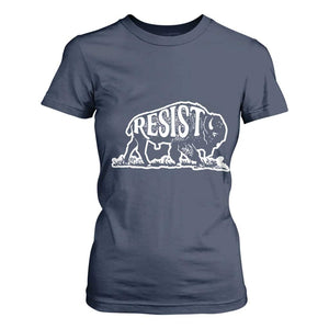 Protect Our National Parks T Shirt For Women Bison Wildlife Resist TS02 Navy Print Your Wear
