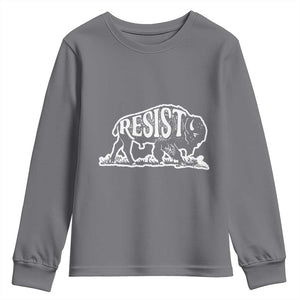 Protect Our National Parks Youth Sweatshirt Bison Wildlife Resist TS02 Charcoal Print Your Wear
