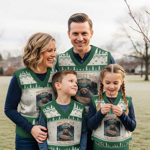 Protect Our National Parks V-Neck Knit Sweater Vest Parks Not Profits Bear Retro Graphic TS02 Beige Green Print Your Wear