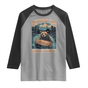 Protect Our National Parks Raglan Shirt Parks Not Profits Bear Retro Graphic TS02 Sport Gray Black Print Your Wear