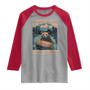 Protect Our National Parks Raglan Shirt Parks Not Profits Bear Retro Graphic TS02 Sport Gray Red Print Your Wear