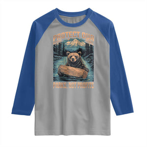 Protect Our National Parks Raglan Shirt Parks Not Profits Bear Retro Graphic TS02 Sport Gray Royal Print Your Wear