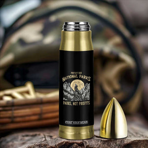 Protect Our National Parks Bullet Tumbler Parks Not Profits Wolf Retro Graphic TS02 Print Your Wear