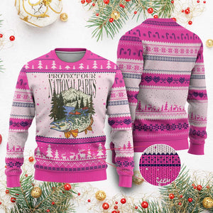 Protect Our National Parks Ugly Christmas Sweater Wildlife Fishing Outdoor Adventure Retro TS02 Hot Pink Print Your Wear