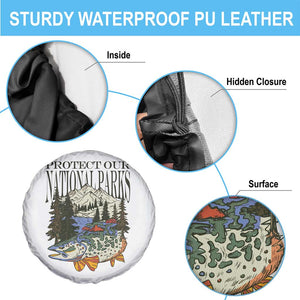 Protect Our National Parks Spare Tire Cover Wildlife Fishing Outdoor Adventure Retro TS02 Print Your Wear