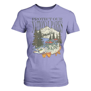 Protect Our National Parks T Shirt For Women Wildlife Fishing Outdoor Adventure Retro TS02 Violet Print Your Wear