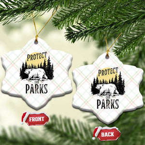 Protect Our Parks Ceramic Ornament Retro Bear Forest Nature Graphic TS02 Print Your Wear