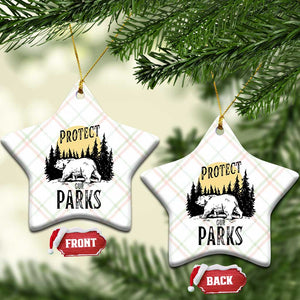 Protect Our Parks Ceramic Ornament Retro Bear Forest Nature Graphic TS02 Print Your Wear